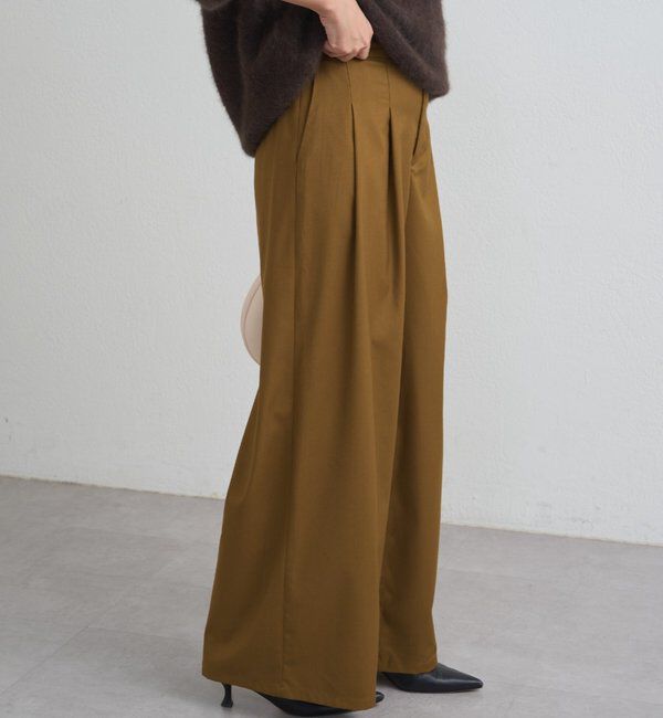  「タブベルトワイドパンツ」|チノ|オリーブ