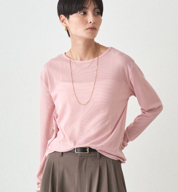  「シアーロンT」|Tシャツ・カットソー|ピンク