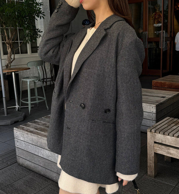  「【SNS総再生回数400万回突破！セットアップ対応】オーバーダブルジャケット」|テーラードジャケット|