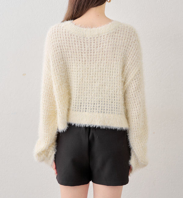  「【新色追加！】シャギーシアーリボンニット」|ニット・セーター|