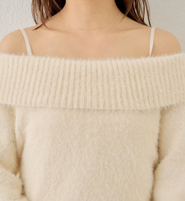  「【セットアイテム】オフショルニットセットチュールワンピース」|ワンピース|