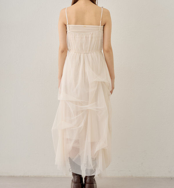  「【セットアイテム】オフショルニットセットチュールワンピース」|ワンピース|