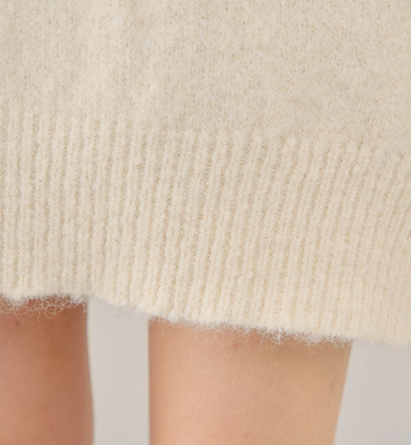  「ベロアリボンワンショルシャギーミニワンピース」|ワンピース|