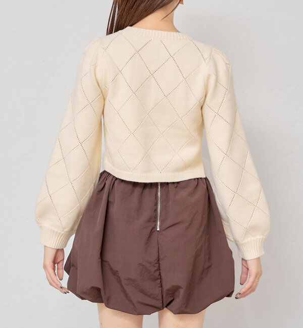  「裾ファー付きパフデザインニット」|ニット・セーター|