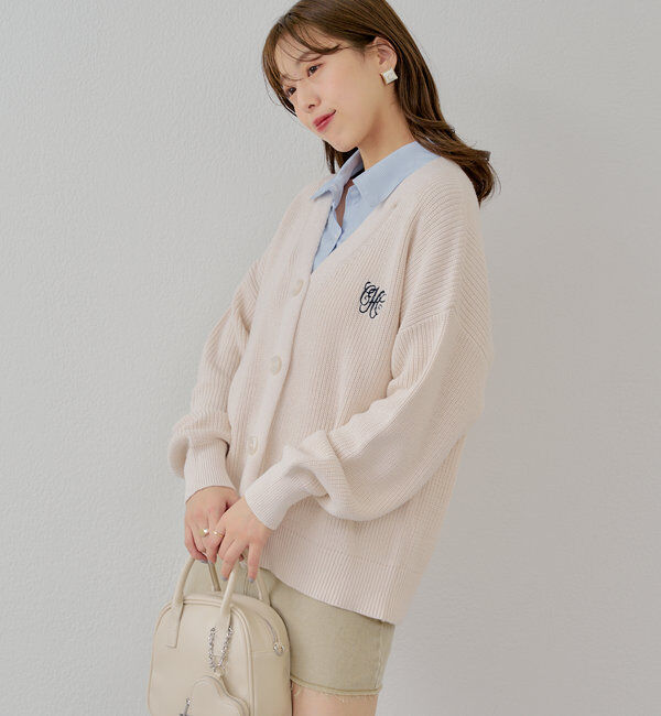  「レイヤードデザインルーズカーディガン」|カーディガン|