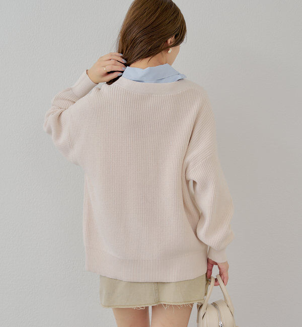  「レイヤードデザインルーズカーディガン」|カーディガン|