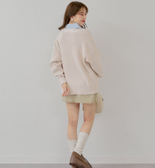  「レイヤードデザインルーズカーディガン」|カーディガン|