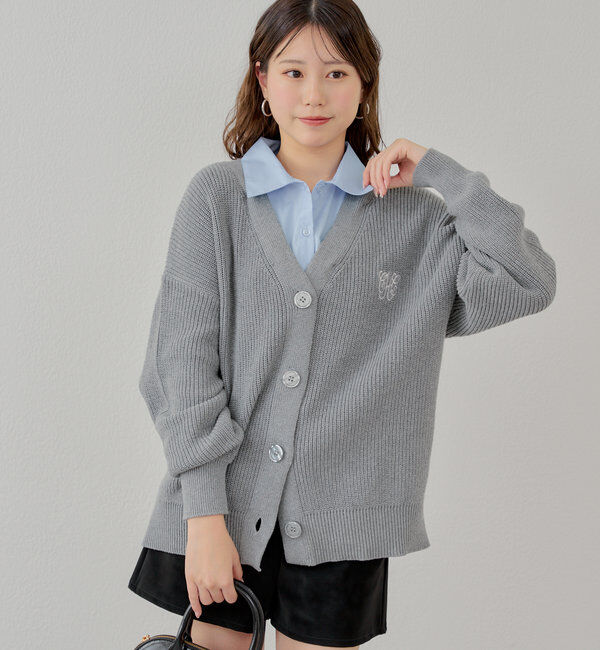  「レイヤードデザインルーズカーディガン」|カーディガン|