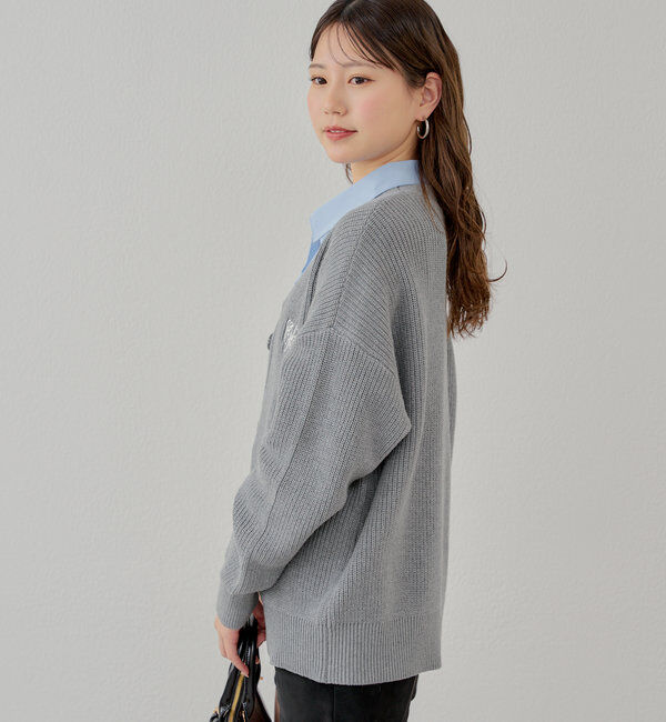  「レイヤードデザインルーズカーディガン」|カーディガン|