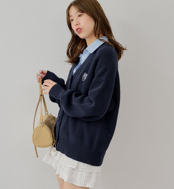  「レイヤードデザインルーズカーディガン」|カーディガン|