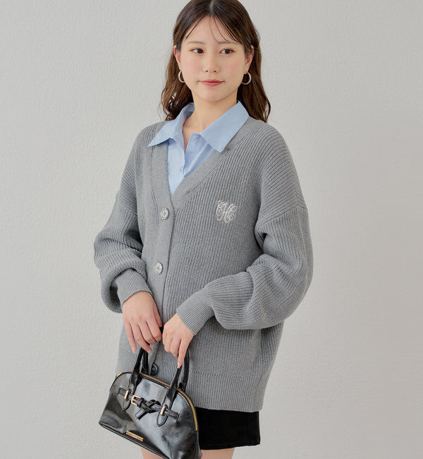  「レイヤードデザインルーズカーディガン」|カーディガン|