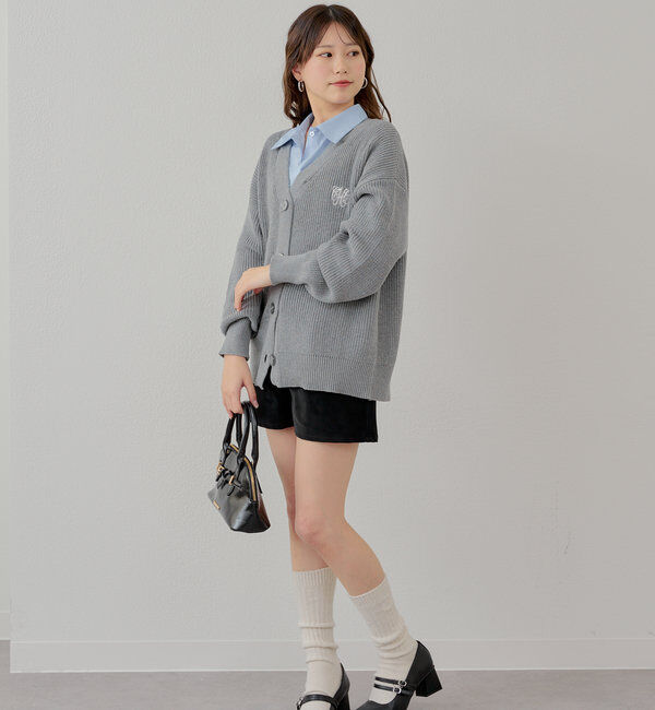  「レイヤードデザインルーズカーディガン」|カーディガン|