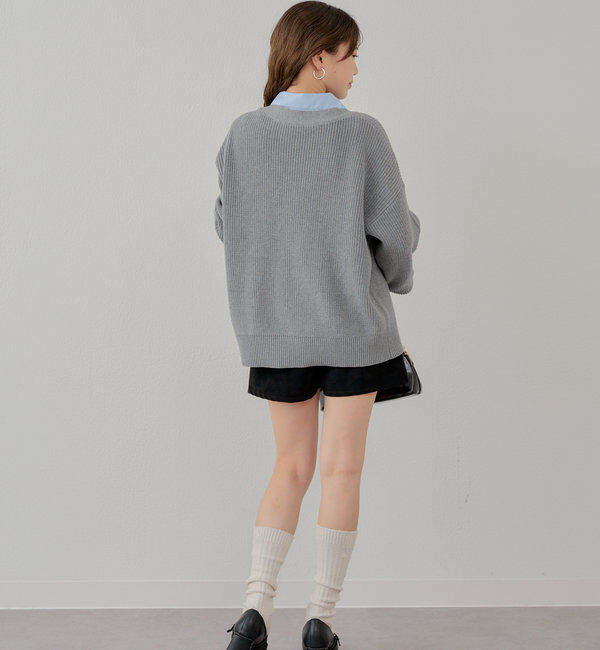  「レイヤードデザインルーズカーディガン」|カーディガン|