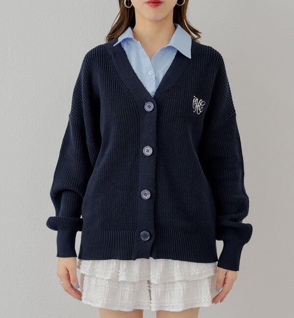  「レイヤードデザインルーズカーディガン」|カーディガン|