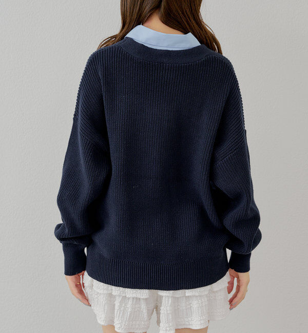  「レイヤードデザインルーズカーディガン」|カーディガン|