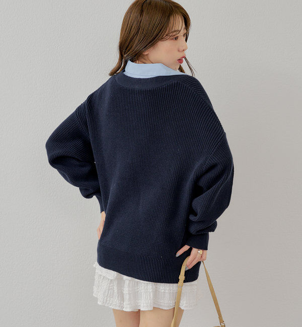  「レイヤードデザインルーズカーディガン」|カーディガン|