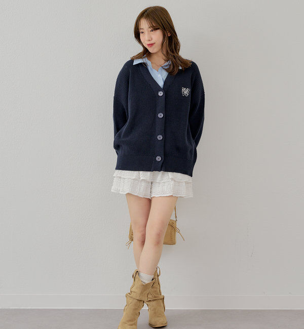  「レイヤードデザインルーズカーディガン」|カーディガン|