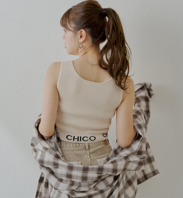  「【WEB限定/REVIVAL】裾ロゴクロップドタンクトップ」|キャミソール|