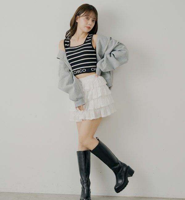  「【WEB限定/REVIVAL】裾ロゴクロップドタンクトップ」|キャミソール|