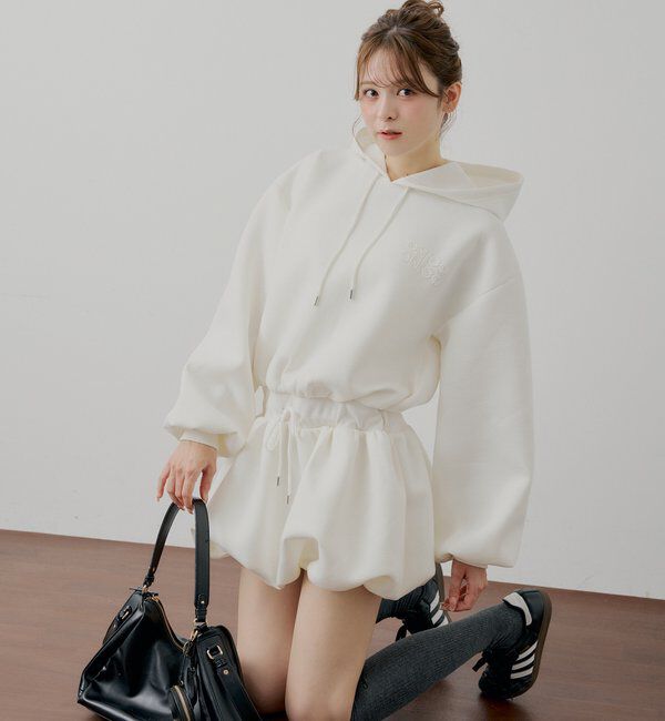  「スウェットバルーンミニワンピース」|ワンピース|