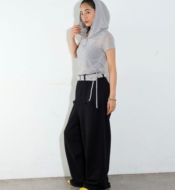  「【新色レース】シアー/レース  ヘンリー半袖パーカー」|Tシャツ・カットソー|