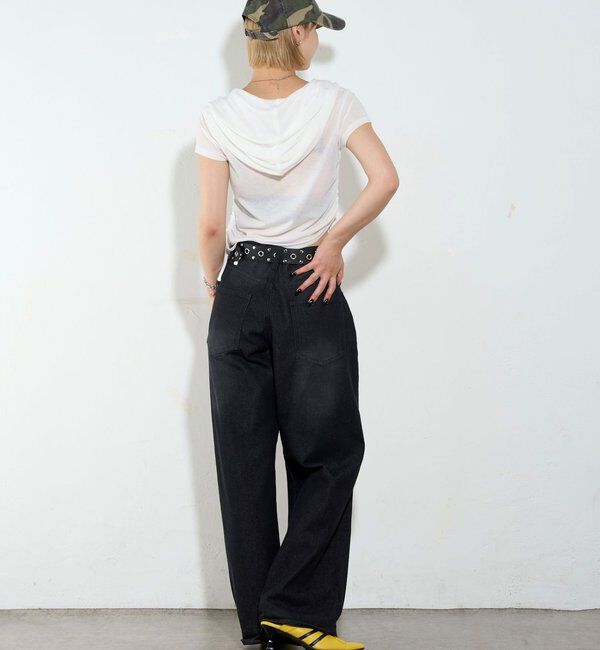  「【新色レース】シアー/レース  ヘンリー半袖パーカー」|Tシャツ・カットソー|