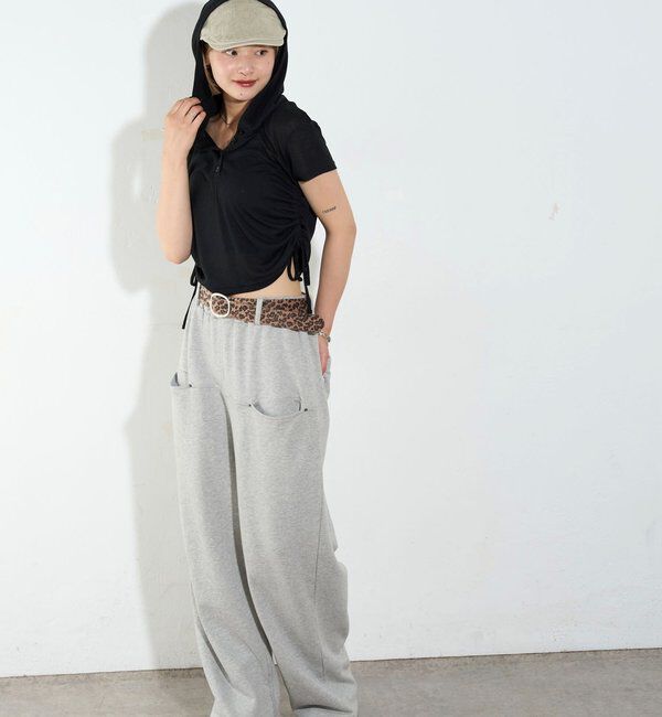  「【新色レース】シアー/レース  ヘンリー半袖パーカー」|Tシャツ・カットソー|