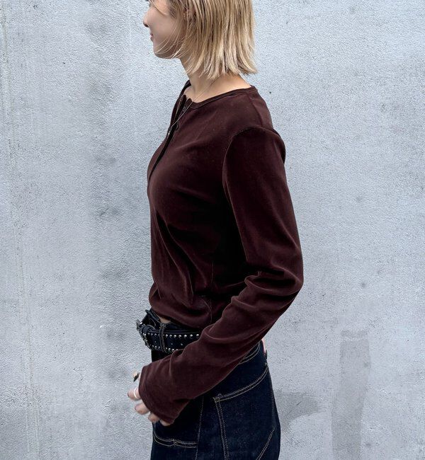  「フロッキーメッシュ ヘンリートップス」|Tシャツ・カットソー|