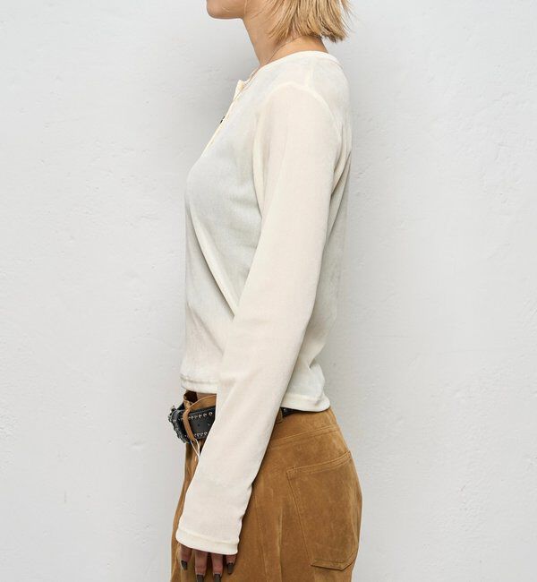  「フロッキーメッシュ ヘンリートップス」|Tシャツ・カットソー|