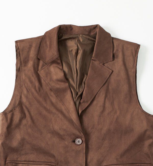  「フェイクスウェードテーラードジレ」|テーラードジャケット|