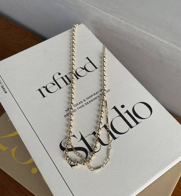  「〈GOLDY/ゴールディ〉アシメボールチェーンネックレス」|リング|ゴールド