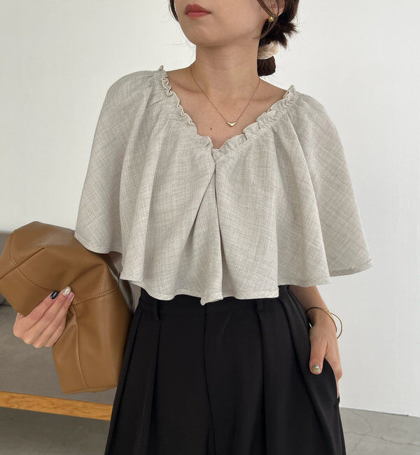  「〈VERSEAU/ヴェルソー〉2WAYラッフルブラウス」|シャツ・ブラウス|