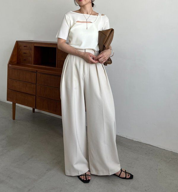  「クロスレイヤード半袖ニット」|ニット・セーター|