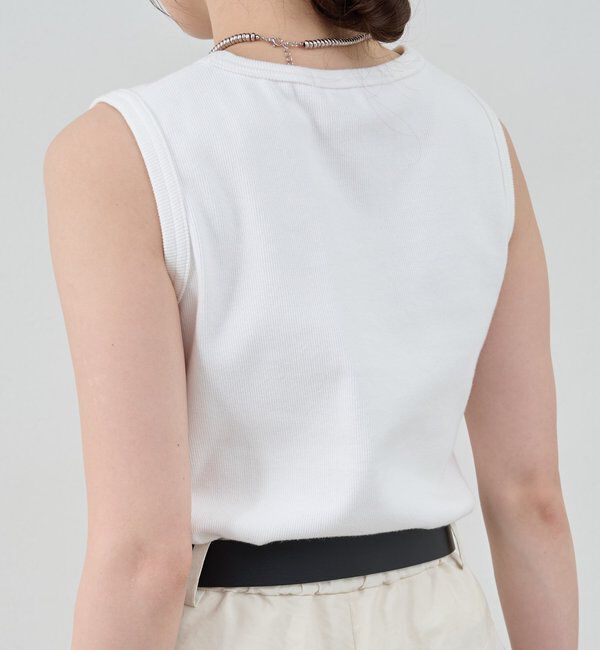  「リブコンパクトノースリーブ」|Tシャツ・カットソー|