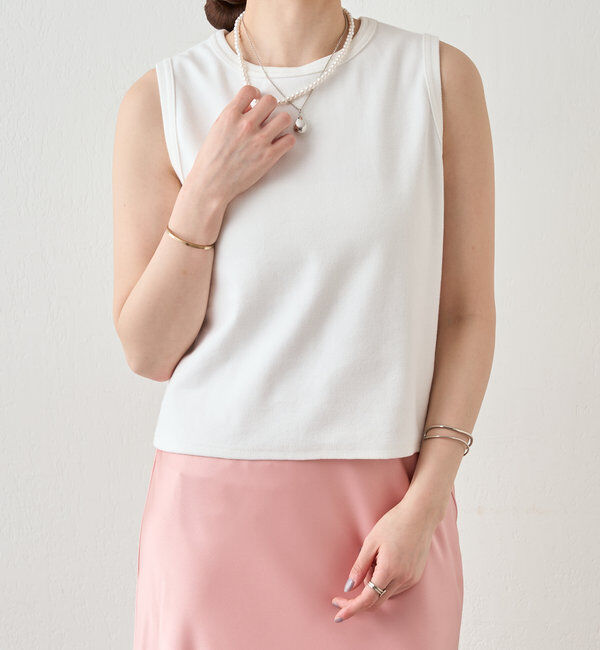  「リブコンパクトノースリーブ」|Tシャツ・カットソー|