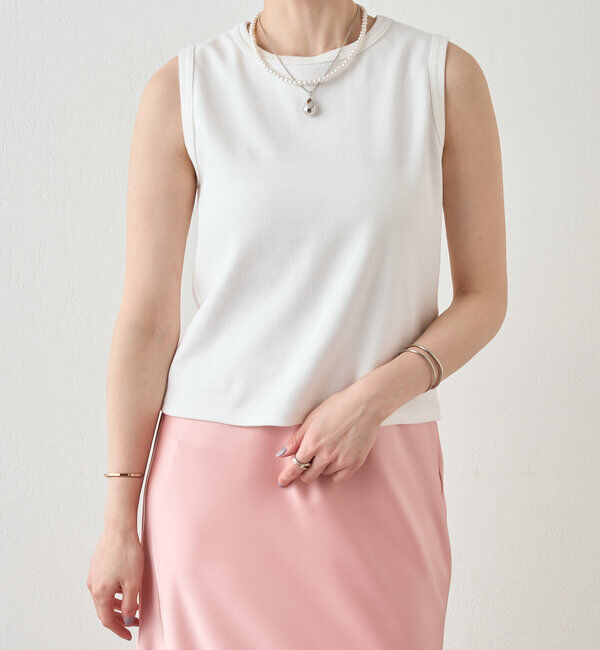  「リブコンパクトノースリーブ」|Tシャツ・カットソー|