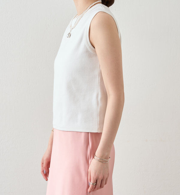  「リブコンパクトノースリーブ」|Tシャツ・カットソー|