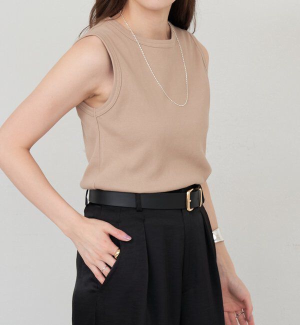  「リブコンパクトノースリーブ」|Tシャツ・カットソー|