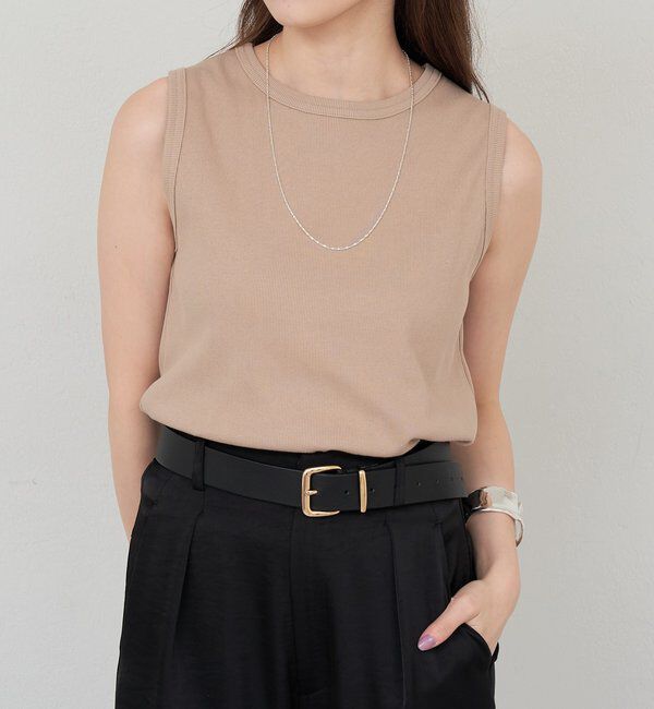  「リブコンパクトノースリーブ」|Tシャツ・カットソー|