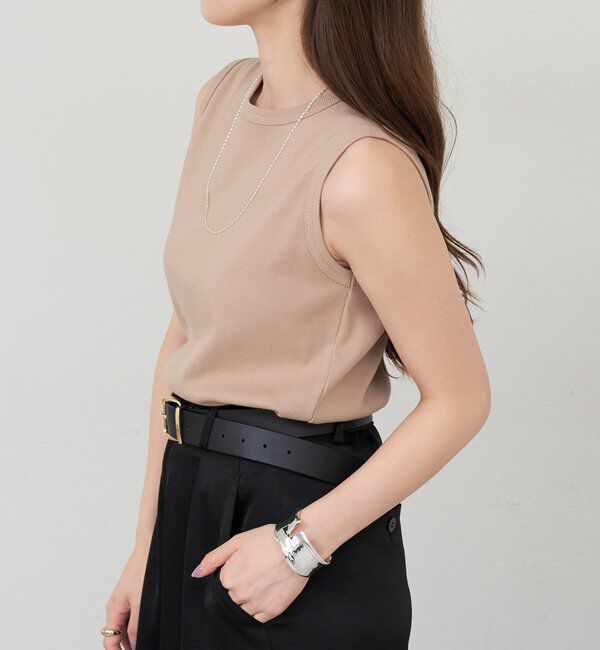  「リブコンパクトノースリーブ」|Tシャツ・カットソー|