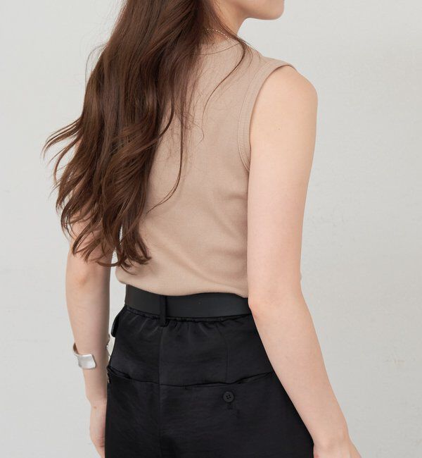  「リブコンパクトノースリーブ」|Tシャツ・カットソー|