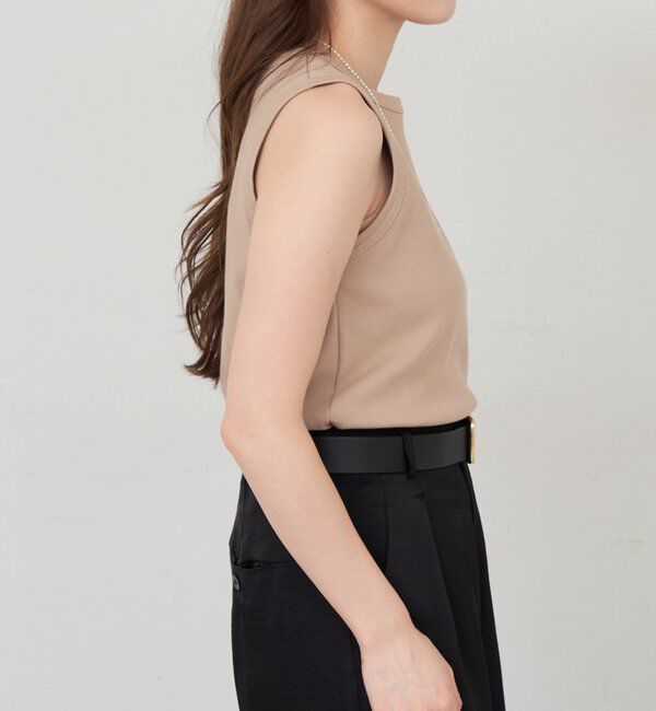  「リブコンパクトノースリーブ」|Tシャツ・カットソー|