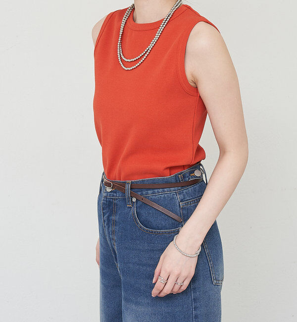  「リブコンパクトノースリーブ」|Tシャツ・カットソー|