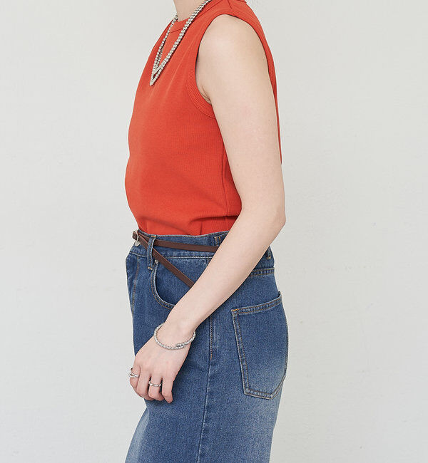  「リブコンパクトノースリーブ」|Tシャツ・カットソー|