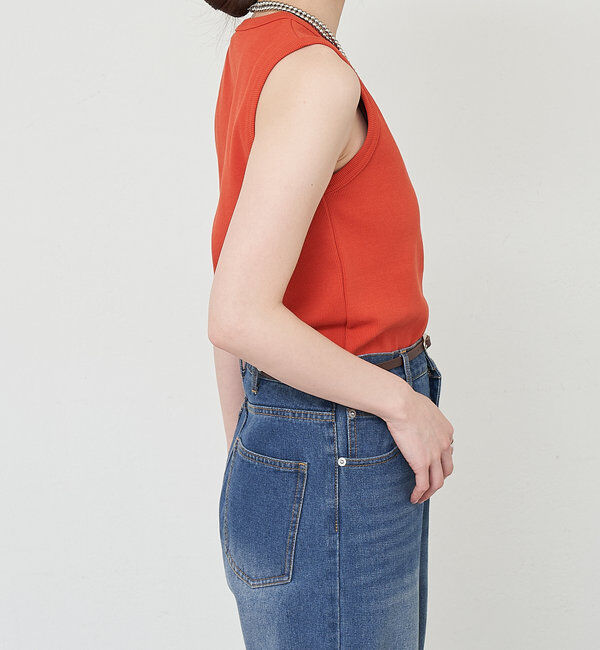  「リブコンパクトノースリーブ」|Tシャツ・カットソー|