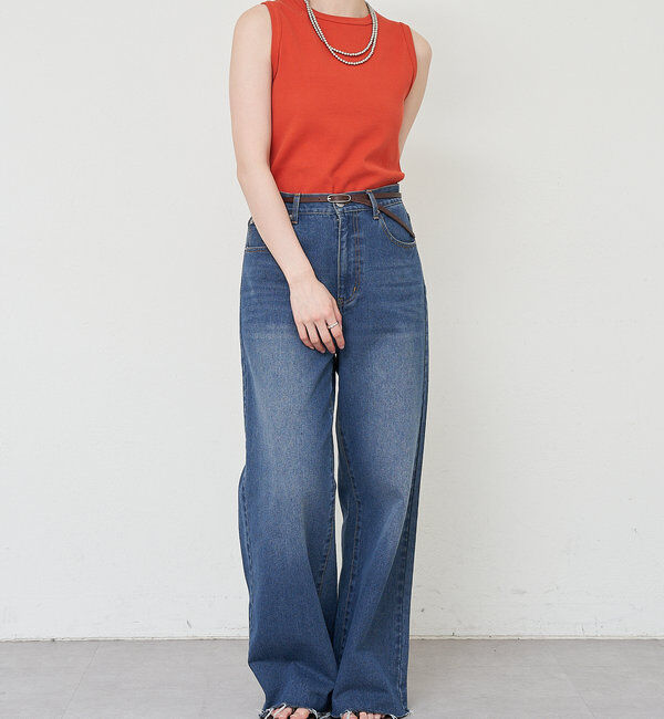  「リブコンパクトノースリーブ」|Tシャツ・カットソー|