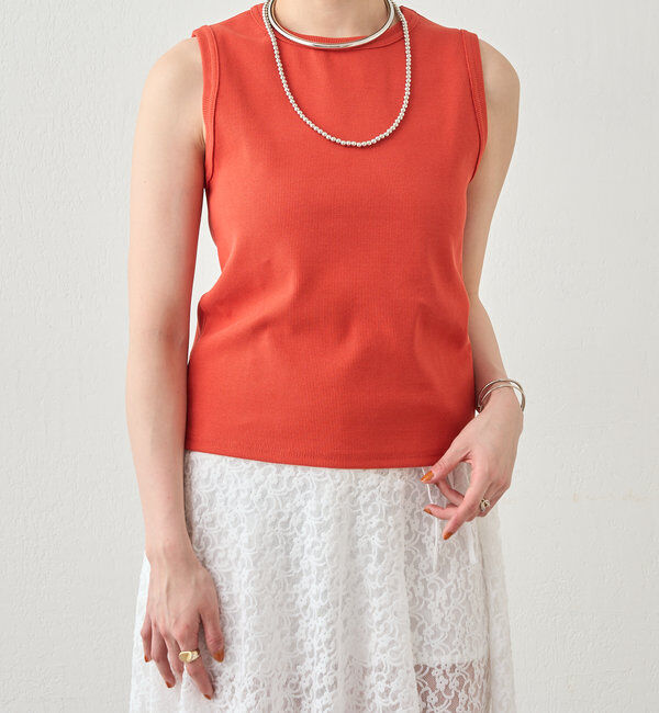  「リブコンパクトノースリーブ」|Tシャツ・カットソー|