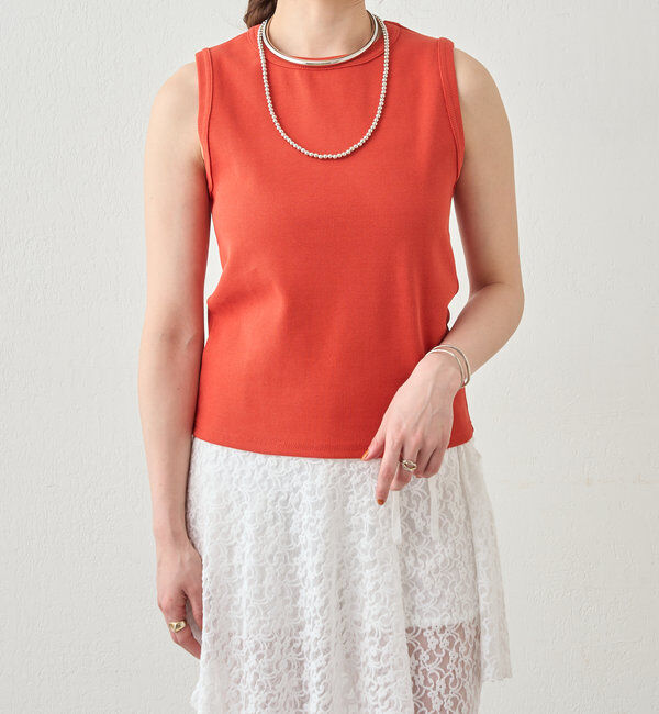  「リブコンパクトノースリーブ」|Tシャツ・カットソー|