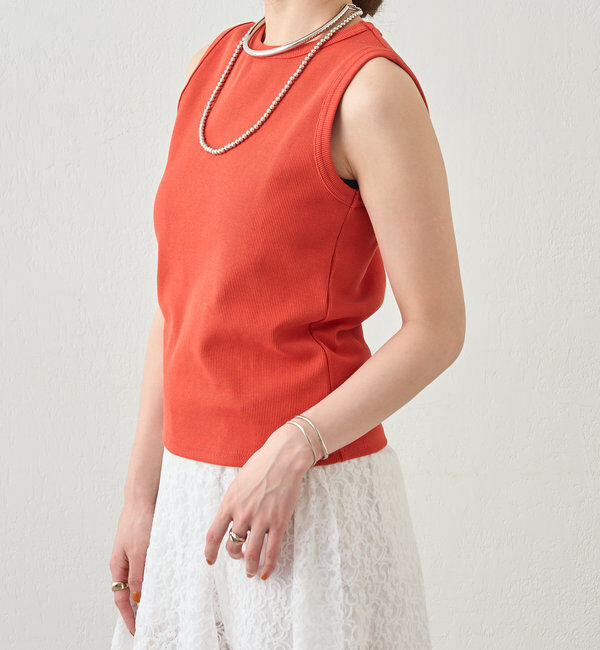  「リブコンパクトノースリーブ」|Tシャツ・カットソー|