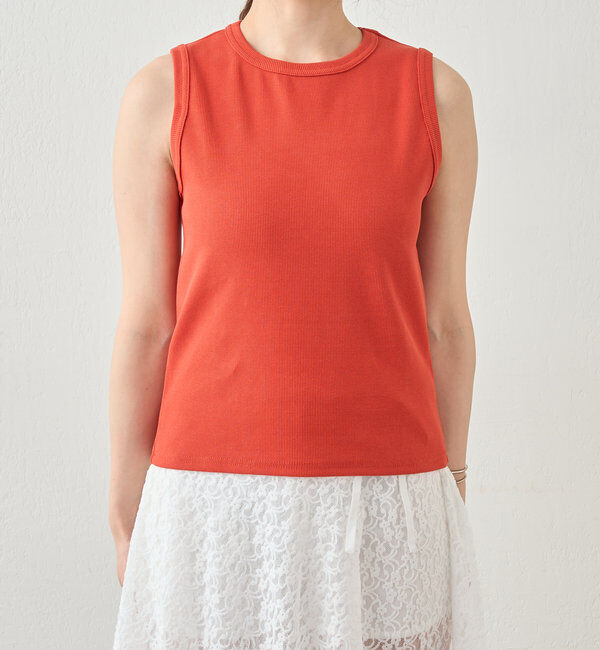  「リブコンパクトノースリーブ」|Tシャツ・カットソー|